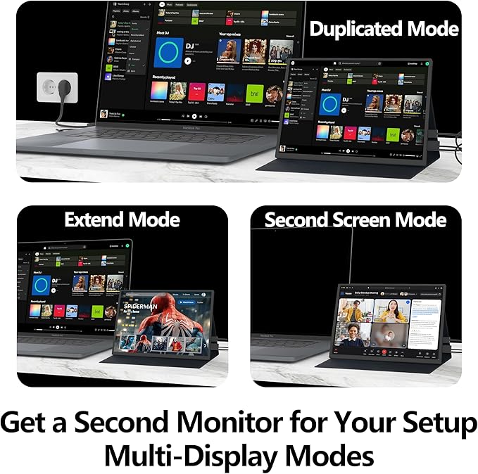 Portable Monitor 10.5'' 1920×1280 (3:2) IPS Display, 100% sRGB, 430 Nits HDR, USB-C & HDMI Travel Monitor with Smart Case & Speakers, External Monitor for Laptop Mac Phone PS5 Xbox Switch