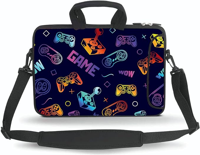 11 11.6 12 12.5 13 inches Case Laptop/Chromebook/Ultrabook/Notebook PC Messenger Bag Tablet Travel Case Neoprene Handle Sleeve with Shoulder Strap(GAME)
