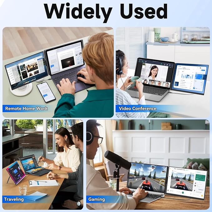 KEFEYA Laptop Screen Extender, 15.6" FHD 1080P IPS Laptop Monitor Extender Detachable, Portable Monitor for Laptops 13-17.3" with Breath Light, Plug n Play for Windows/Mac/Android/Switch/PS5