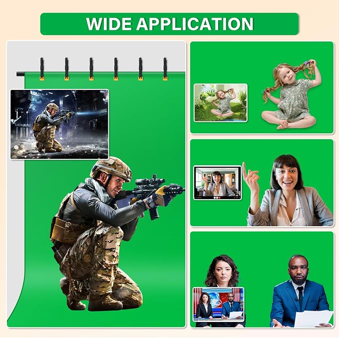 Green Screen Backdrop Kit 6.5X5ft,Portable greenscreen Background with Stand,Adjustable T-Shape Photo Backdrop Stand for Photography, Streaming,Video,Studio,Party,Zoom