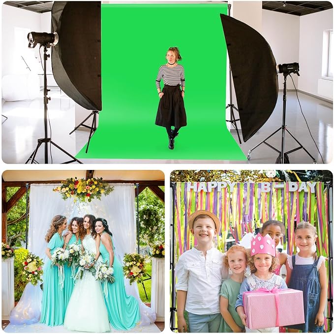 Green Screen Backdrop Kit 10x8.5ft with Tripod Stand, Chroma Key Background System for Video Shooting, Live Streaming, Photo Studio, Content Creation and Virtual Backgrounds