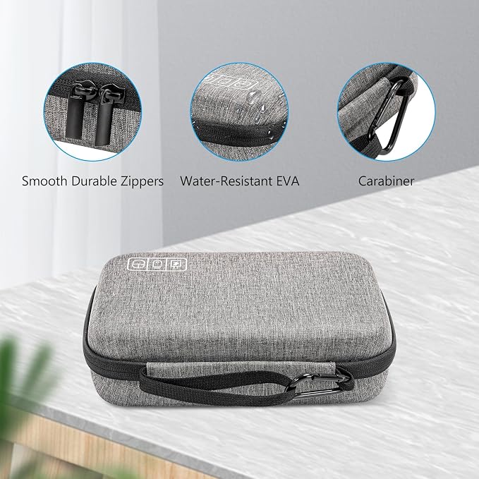 ProCase Hard Travel Electronic Organizer Case for MacBook Power Adapter Chargers Cables Power Bank Apple Magic Mouse Apple Pencil USB Flash Disk SD Card Small Portable Accessories Bag
