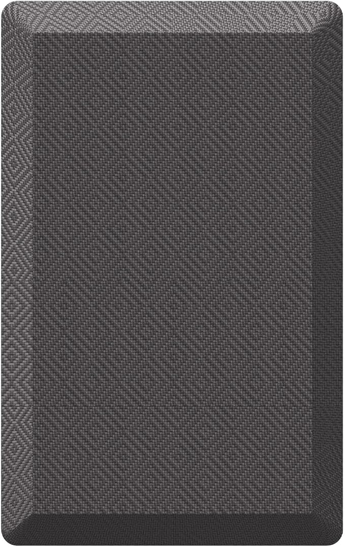 Ophanie Kitchen Mats for Floor, 3/4 inch Thick, 17x28 Anti Fatigue Cushioned Mat, Kitchen Rugs, Waterproof, Comfort Ergonomic Standing Mat for Office, Home, Sink, Charcoal Non-Slip Ridged Bottom