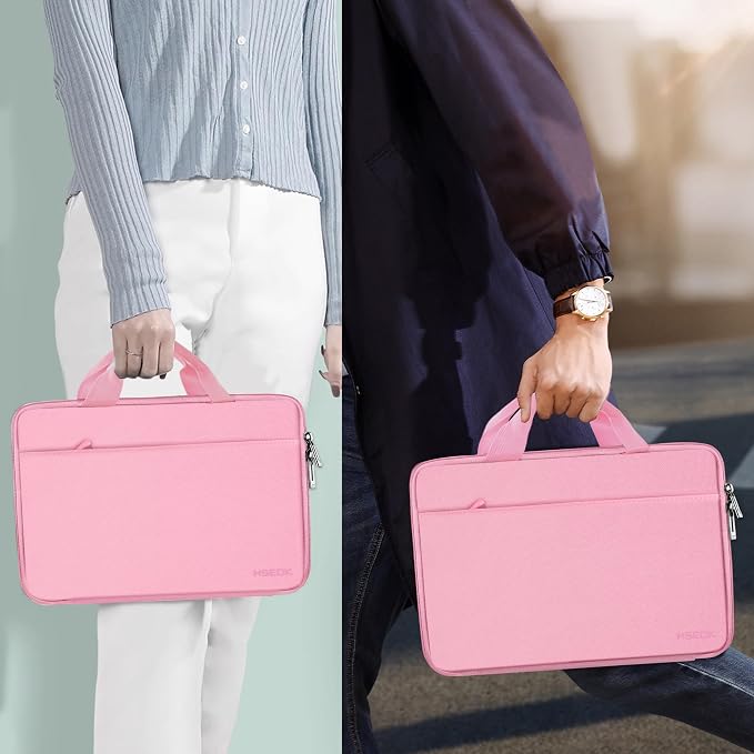 Hseok Laptop Case 13.3-14 inch Sleeve, TSA Computer Handbag Water-Resistant and Shockproof Bag Compatible with MacBook Pro/Neo 14", Mac Air/Pro 13.3" and 13"-14" Notebooks Chromebooks,Pink