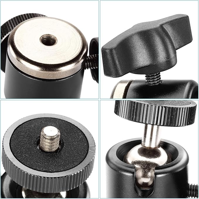 Neewer® Aluminum Alloy 360 Degree Rotating Swivel Mini Ball Head with 1/4" 3/8" Thread Base Mount for DSLR Camera Like Canon,Nikon,Sony/Camcorder/iPhone 6s/6/5S/5/4S/4,Gopro HD Hero 1/2/3/3+/4