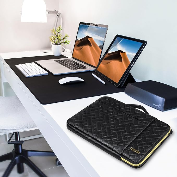 Lacdo 360° Protective Laptop Sleeve Case for 15 inch New MacBook Air M5/A3448 (2026), M4 A3241 2025, M3 A3114, M2 A2941 2024-2023, 15 inch MacBook Pro A1990 A1707 Computer Bag Sleeve, Elegant Black