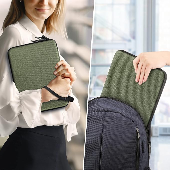 FINPAC Hard Laptop Sleeve Case for MacBook Neo A18 Pro, 13 inch MacBook Air 2026 M5/M4/M3/M2/M1, 14 inch MacBook Pro 2026 M5/M4/M3/M2 Pro/Max, Waterproof Case for Dell, Surface Laptop, HP, Acer, Olive
