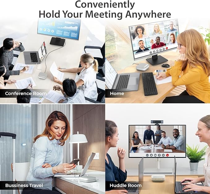 j5create USB-C 4K Speakerphone Dock, All-in-one Audio Dock for Video Conference, 4K HDMI, USB-A x 2, USB-C, Gigabit ethernet, Pass-Through Charging - Works with Teams, Zoom, and Google Meet (JCDS335)