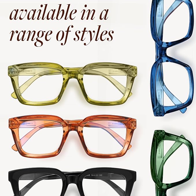 IBOANN Oversized Blue Light Glasses for Woman, Funky Fashion Glasses With Preppy Look, Reduce Screen Fatigue Computer Glasses