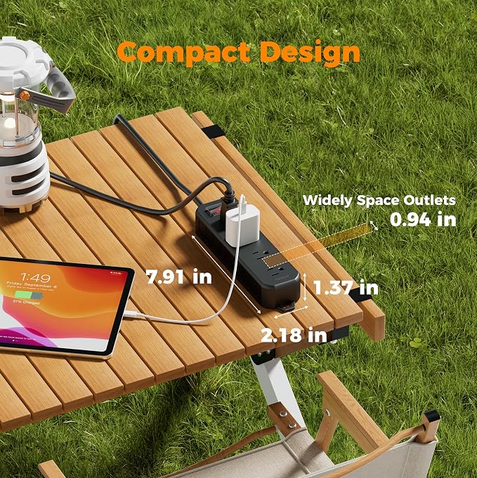 TESSAN Outdoor Power Strip Weatherproof, 6FT Extension Cord Waterproof with 4 Outlets 1 Switch (1250W), Surge Protector 1700J, Wall Mountable for Home Office and Patio Christmas Lights, Black