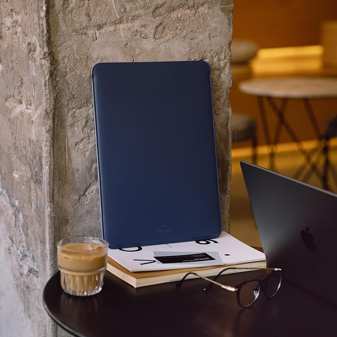 Comfyable Laptop Sleeve 15 Inch Precisely Compatible with MacBook Air 15" M5 M4 M3 M2 2026, Faux Leather Cover Case, Midnight Blue