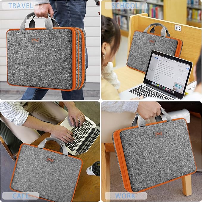 ZINZ Expandable Laptop Case 15.6 Inch Sleeve, Protective Carrying Case Compatible with MacBook Neo 16", MacBook Pro 16"/15.4", Dell XPS 16" and Most 15" 15.6" 16" Notebook,G01OG01