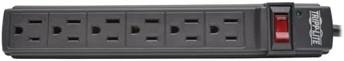 Tripp Lite 6 Outlet Power Strip NEMA 5-15R 6-ft Cord 5-15P Black Housing (PS66B)