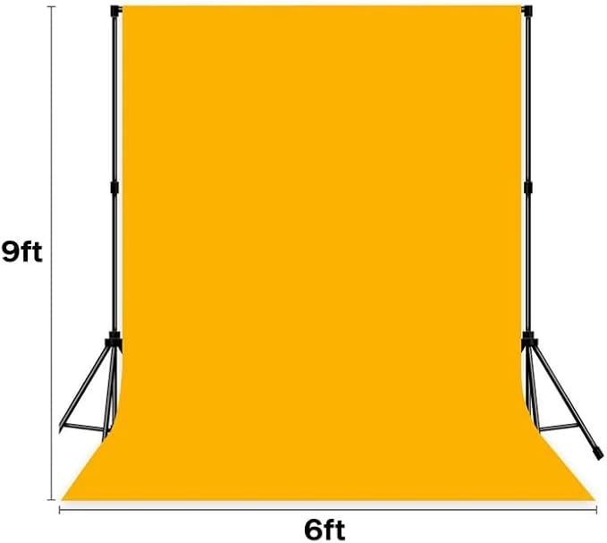 Photo Backdrop Yellow Background Fabric Professional Photography Solution 6x9ft Seamless Design Eliminate Wrinkles Short Video Food Photography Summer Theme Event