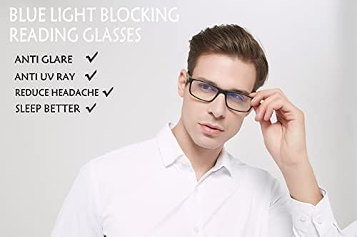 Blue Light Blocking Reading Glasses 4 Pack Computer Readers for Women Men,Anti Glare UV Ray Filter Eyeglasses… (4pack-black/tortoise, 2.50)
