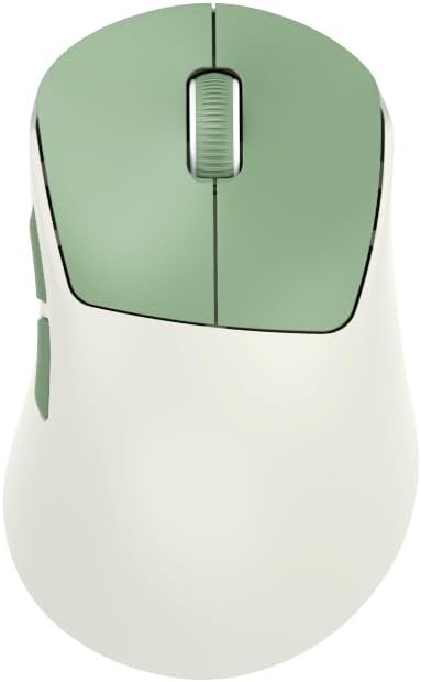 hunart H6 49g Wireless Mouse, Bluetooth & 2.4GHz Rechargeable Mouse, Lightweight Silent Ergonomic Mouse with USB-C Charging, Portable Right-Hand Office Mouse for Laptop, PC, MacBook, Tablet - Green