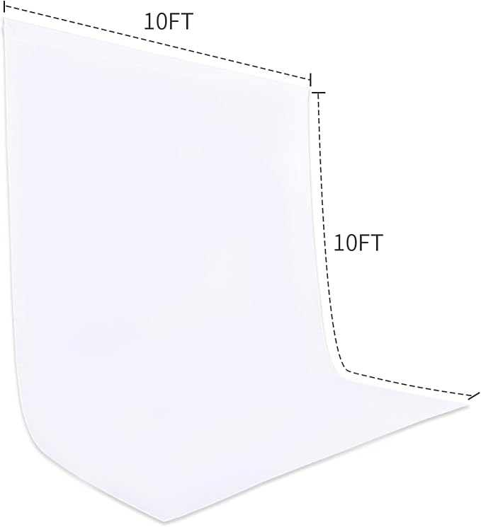Sugargirl 10X10FT White Backdrop Background for Photography, Photo Backdrop White Screen Photo Booth Backdrop for Photoshoot Party Video(1 Panel)