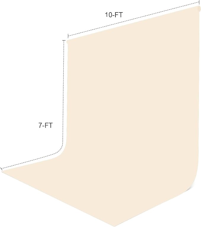7x10ft Beige Photography Backdrop, High Density Polyester Fiber Photo Background Cloth is Foldable and Machine Washable, Suitable for Photo Background Video Photography Studios