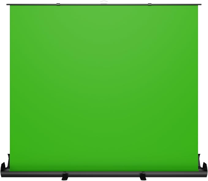 NearStream Pull-Up Green Screen Backdrop, 78.7" x 89.3", Retractable Chroma Key Background with Auto-Locking Frame, Wrinkle-Resistant Fabric, No Assembly for Streaming, Video Calls & Photography(VK50)