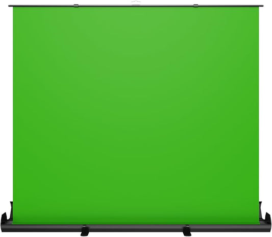 NearStream Pull-Up Green Screen Backdrop, 78.7" x 89.3", Retractable Chroma Key Background with Auto-Locking Frame, Wrinkle-Resistant Fabric, No Assembly for Streaming, Video Calls & Photography(VK50)