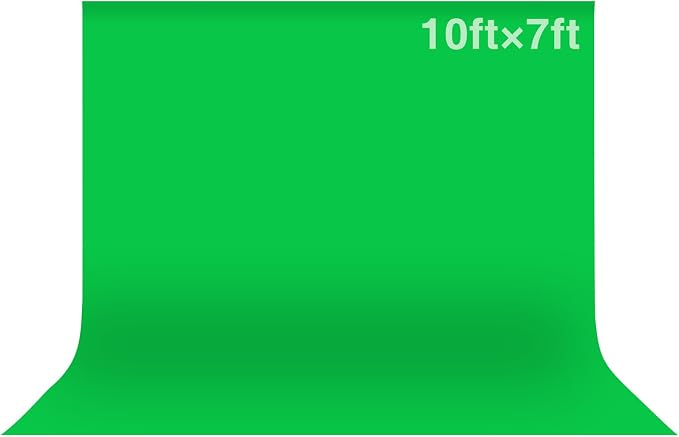 Green Screen Backdrop, 10x7ft (WxH) Photography Chromakey Greenscreen Background Sheet, Polyester Collapsible Green Backdrop Curtain for Streaming, Meeting, Photo Studio, Video Recording