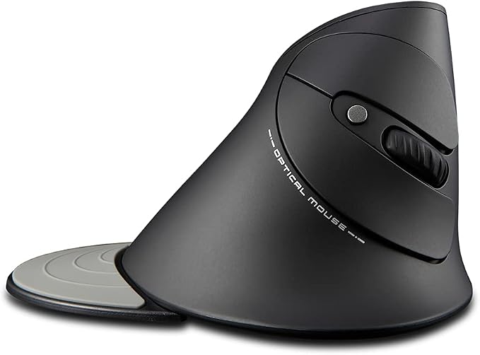 zelotes Vertical Wireless Mouse,2400DPI,Removable Wrist Rest,6 Buttons,Ergonomic Design,LED Illumination,USB Optical Portable Mouse for Laptop,PC,Mac,Black