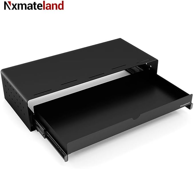 Heavy Duty Metal Monitor Stand, Strong Support Desk Organizer with Storage Shelf, Ergonomic Riser for Computer, Laptop & Printer, Space-Saving Desktop Organizer for Office Home
