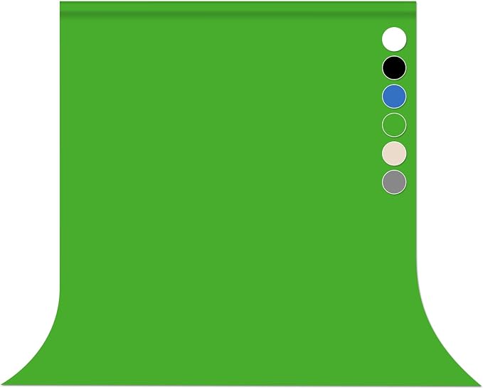 Green Screen Backdrop Chromakey Virtual Green Screen Background Sheet Fabric Wrinkle Resistance Photo Background for Photo Studio Shooting Props 8x10FT