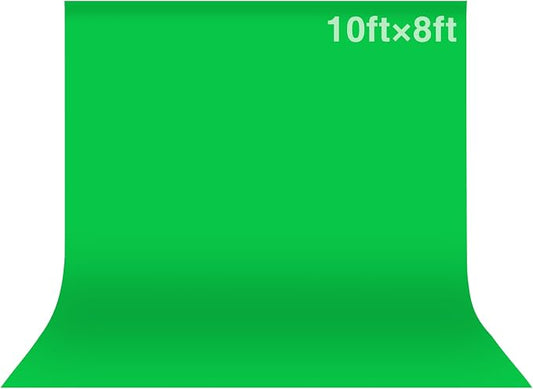 Green Screen Backdrop, 10x8ft (WxH) Photography Chromakey Greenscreen Background Sheet, Polyester Collapsible Green Backdrop Curtain for Streaming, Meeting, Photo Studio, Video Recording
