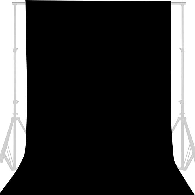10x20FT Black Photography Backdrop, High Density Polyester Fiber Photo Background Cloth is Foldable and Machine Washable, Suitable for Photo Background Video Photography Studios