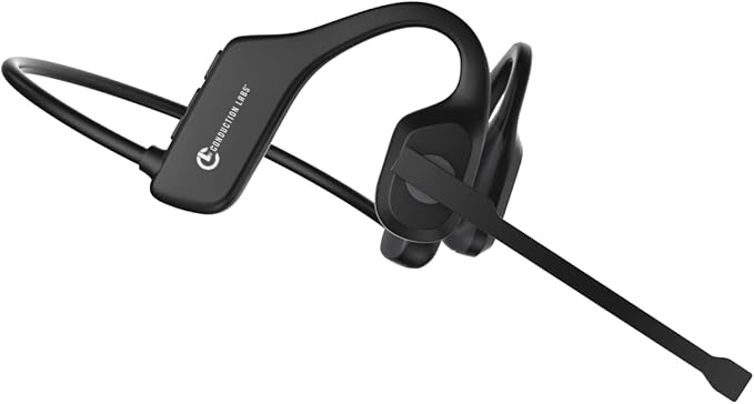 Conduction Labs - Chat - Open Air Bluetooth Headphones - Air Conduction Directional Audio - Noise Canceling Mic - Lightweight & Water Resistant - Compatible w/All Video Conferencing Platforms