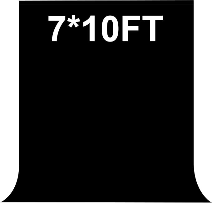 Black Backdrop for Photography 7 x 10 Ft,Black Background Sheet for Photography,Photo Backdrop Curtain for Photoshoot Video Polyester Cloth Video Studio Calls Streaming Gaming