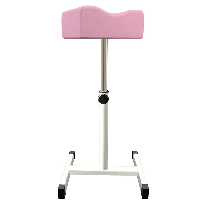 CHAOEEMY Pedicure Foot Rest,Adjustable Height Pedicure Stool,Pedicure Stand for Home Salon,Tattoo,Nail Tech(Pink)