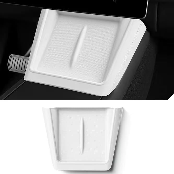 Center Console Wireless Charging Silicone Mat for Tesla Model 3 (Highland 2024-2025) & for 2025-2026 Tesla Model Y Juniper, Ultra-Thin Phone Non-Slip Pad, Interior Protective Cover Accessories - White