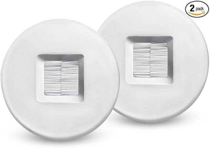 2 Pack Screw less Brush wall plate cable pass through with Brackets - In Wall Cable Management kit - Snap-on Single Gang Wall Cover Plate for Low Voltage Cables - TV Cord Hider for Wall Mounted TV