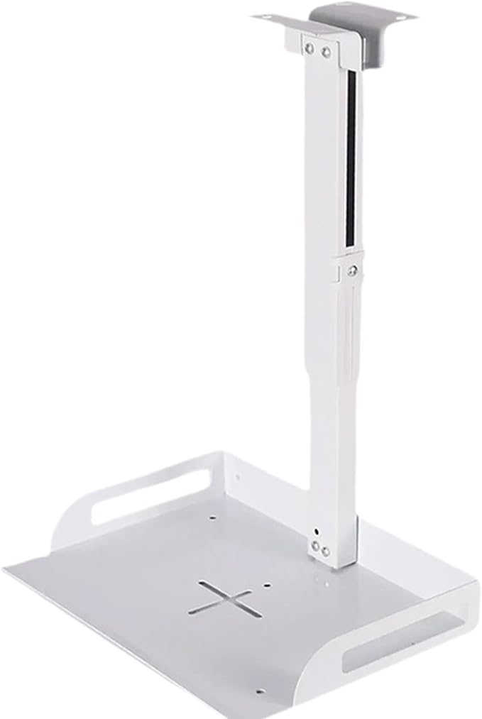 Ceiling Mount with Tray for Projector/Camera 43-65cm Height Adjustable Iron Versatile for Living Room Home Video Conferencing, White