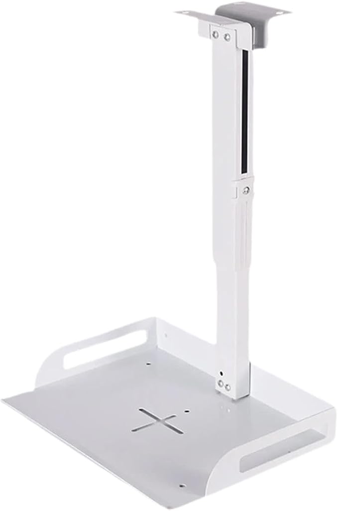 Ceiling Mount with Tray for Projector/Camera 43-65cm Height Adjustable Iron Versatile for Living Room Home Video Conferencing, White