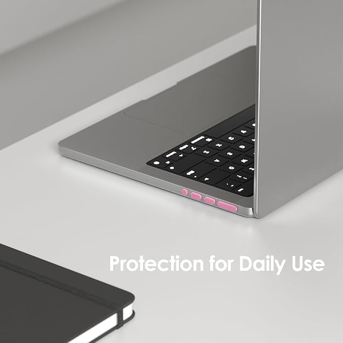 ProElife 7 Pcs Anti Dust Dirt Plug Cups Set for 2026-2021 MacBook Pro 14.2 inch 16.2 inch M5 M4 M3 M2 M1 Pro/Max & 2026 MacBook Neo 13 inch A18 Pro Accessory Silicone Anti Dirt Protective Cover (Pink)