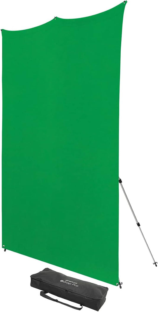 Westcott 8'x8' Chroma-Key Green Screen X-Drop Pro Wrinkle-Resistant Backdrop Kit - for Headshots, Video Interviews, and Photo Booths