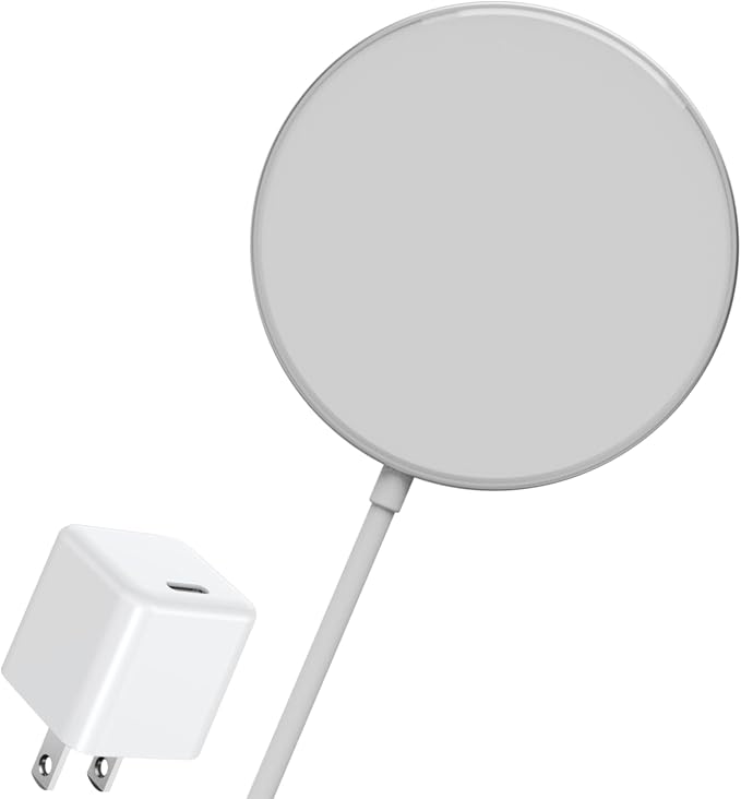 Magnetic Wireless Charger,15W Fast Wireless Charging Pad with USB-C 20W PD Adapter, Compatible with MagSafe Charger for iPhone 15/15 Plus/14/14 Pro/14 Plus/13/13Pro max/12/12Pro max