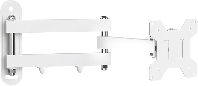 Suptek Full Motion TV Wall Mount Bracket for Most 13-30 inch TVs and Monitors, Flat and Curved TVs up to 28.66lbs, Tilt Swivel and 16.5 inch Extension, Max VESA 100x100mm, White, MA2776W