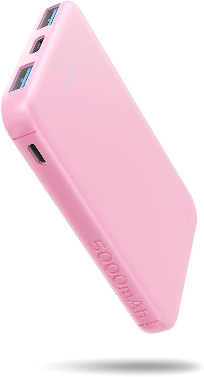 S22 Portable Charger, Mini Colorful Power Bank, PowerNano, 5000mAh External Battery Pack Compatible with iPhone 15/14/13/12/11/X All Series and Android Phone