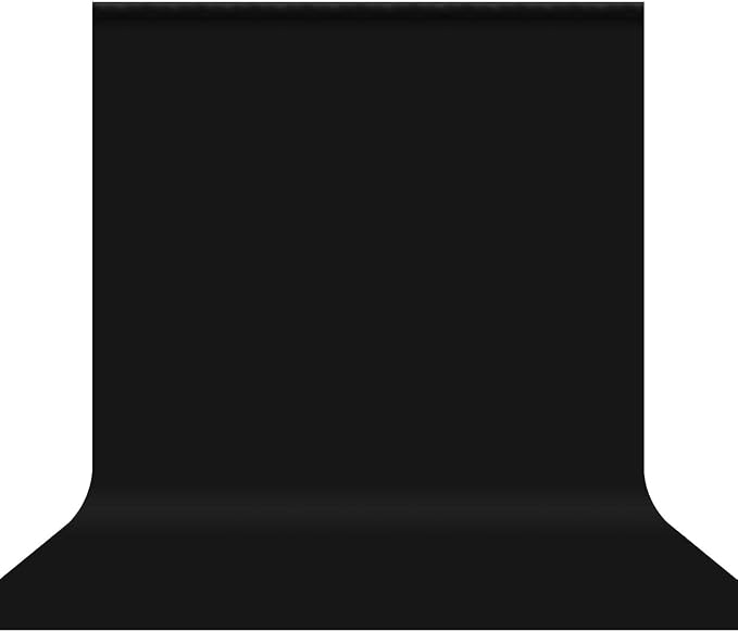 6x9 ft Black Background for Photography, Premium Black Wall Backdrop Curtains Polyester Birthday Party Decoracion Back Drop Content Creator Background Screen for Studio Video Photo Booth Photoshoot