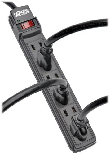 Tripp Lite 6 Outlet Power Strip NEMA 5-15R 6-ft Cord 5-15P Black Housing (PS66B)