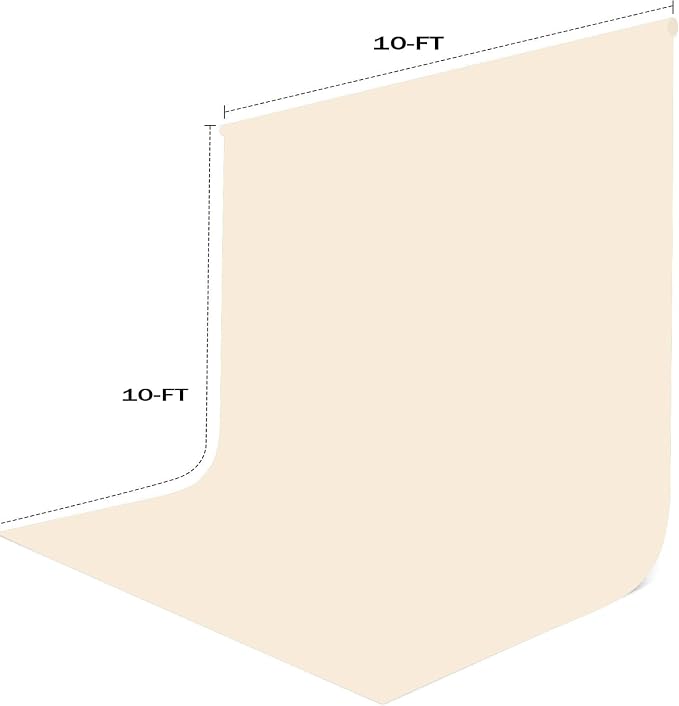 10x10ft Beige Photography Backdrop, High Density Polyester Fiber Photo Background Cloth is Foldable and Machine Washable, Suitable for Photo Background Video Photography Studios