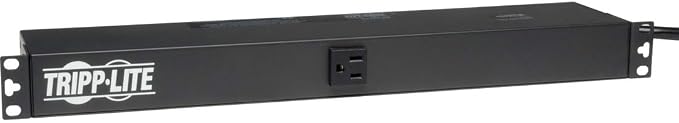 Tripp Lite 13 Outlet Horizontal 1U Rackmount PDU, 15 Amps, 120V, 15ft Cord, Power Strip for Network Server Racks, 15A Circuit Breaker, NEMA 5-15 Outlets & Power Cord, 5-Year Warranty (PDU1215)