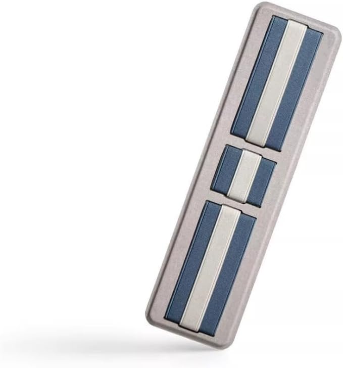 3-Pocket Adhesive Hard Drive Holder for Laptop, Mouse Holder for Laptop, SSD, USB Drive, Mouse, Cables (Blue)