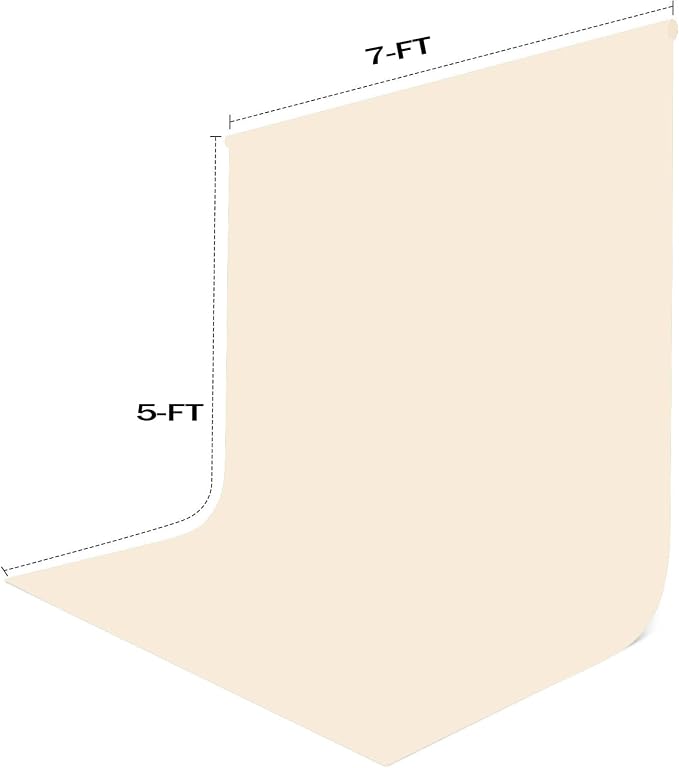 5x7ft Beige Photography Backdrop, High Density Polyester Fiber Photo Background Cloth is Foldable and Machine Washable, Suitable for Photo Background Video Photography Studios