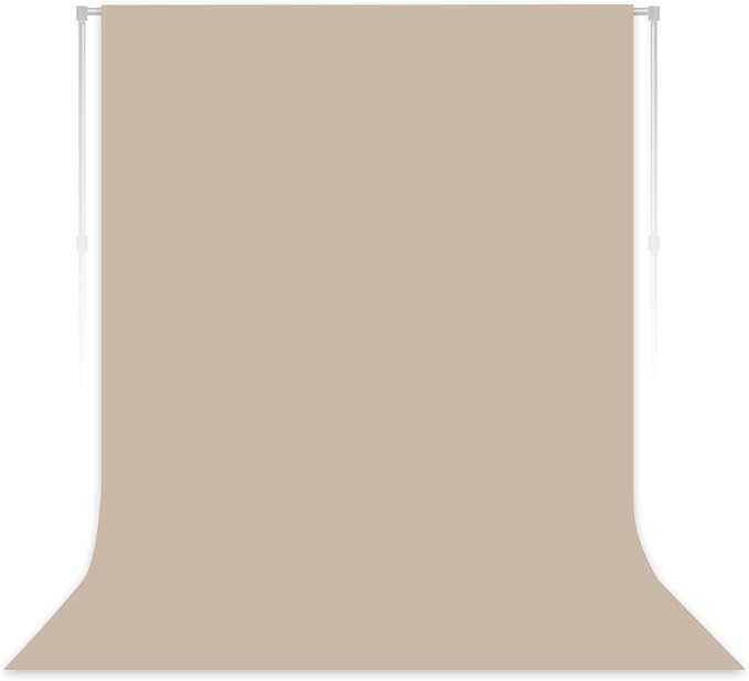 Beige Backdrop for Photoshoot, Professional Photo Backdrop Background Curtain for Product Photography, Portraits, Wedding, Party, Live Streaming Video Recording 8X10 FT