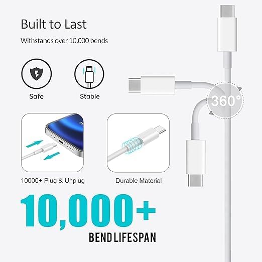 Car Carplay Cable for iPhone 17 16 15 Charger Cord,3/3/6/6FT USB A to USB C Cable for iPhone 17 Pro Max/16 Pro/15 Plus Charger,USB C Car Charger for Apple 17 Air/16 Pro Max/16e/15-Black